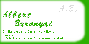 albert baranyai business card